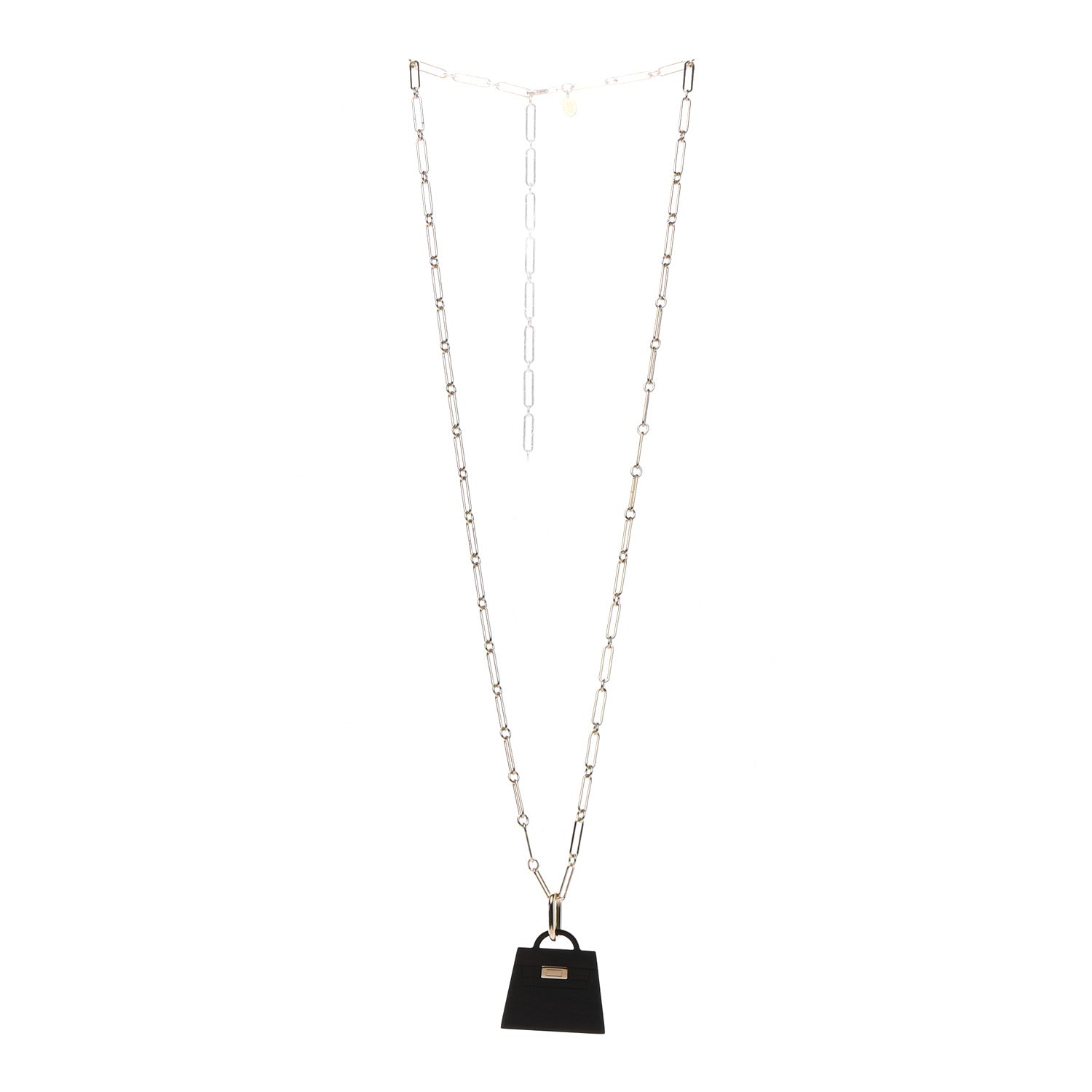 Hermes Permabrass Buffalo Horn Large Amulette Kelly Pendant Necklace 3 of 6