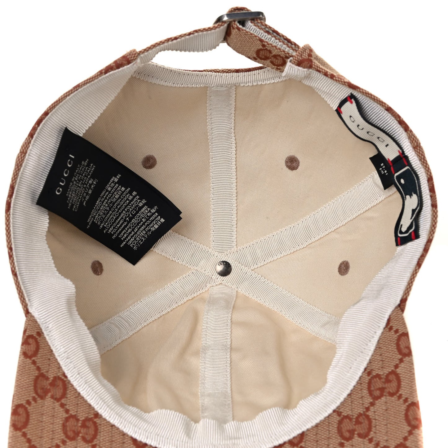 X MLB Monogram LA Dodgers Baseball Hat 57-61 Beige Ruggine