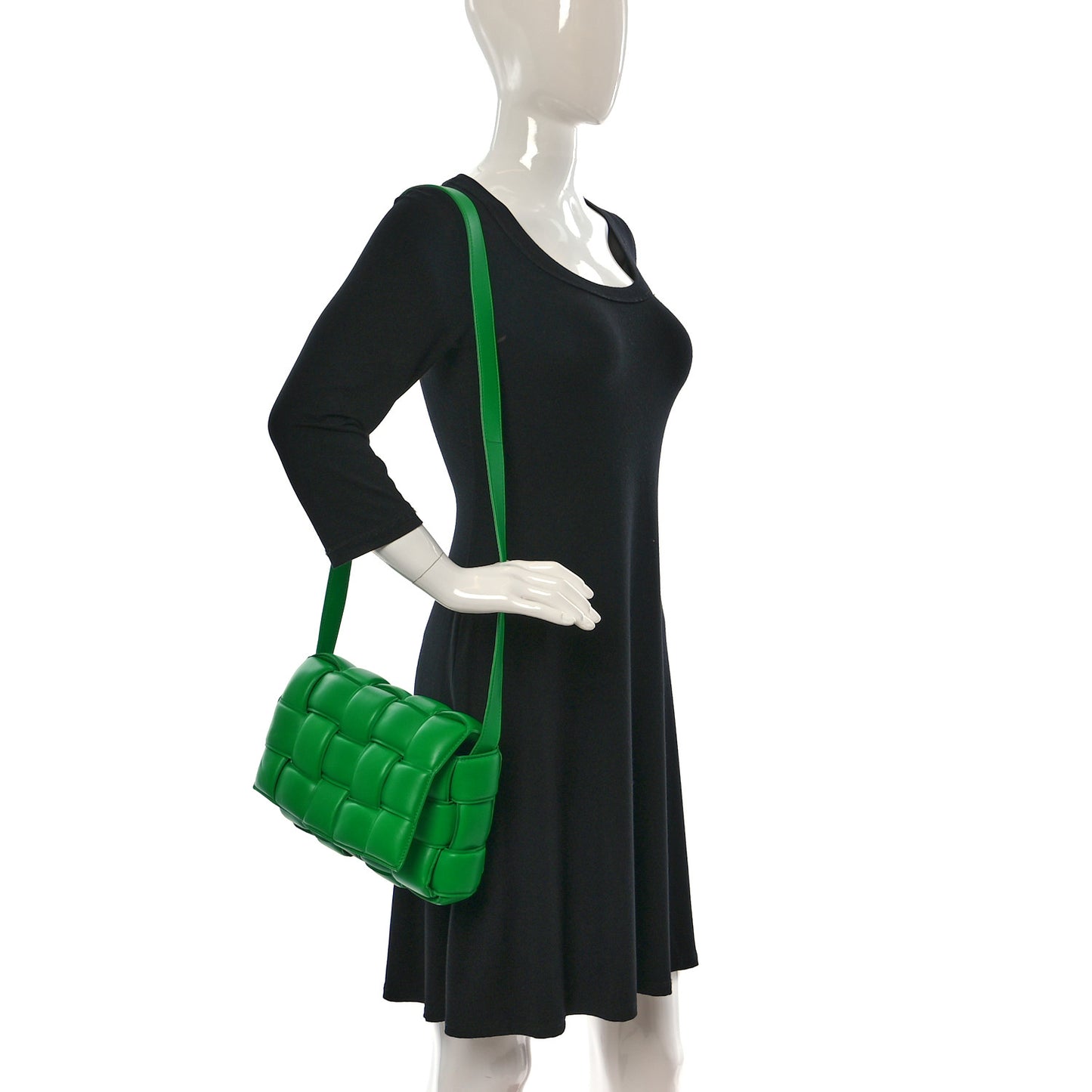 Nappa Maxi Intreccio Padded Cassette Crossbody Bag Parakeet