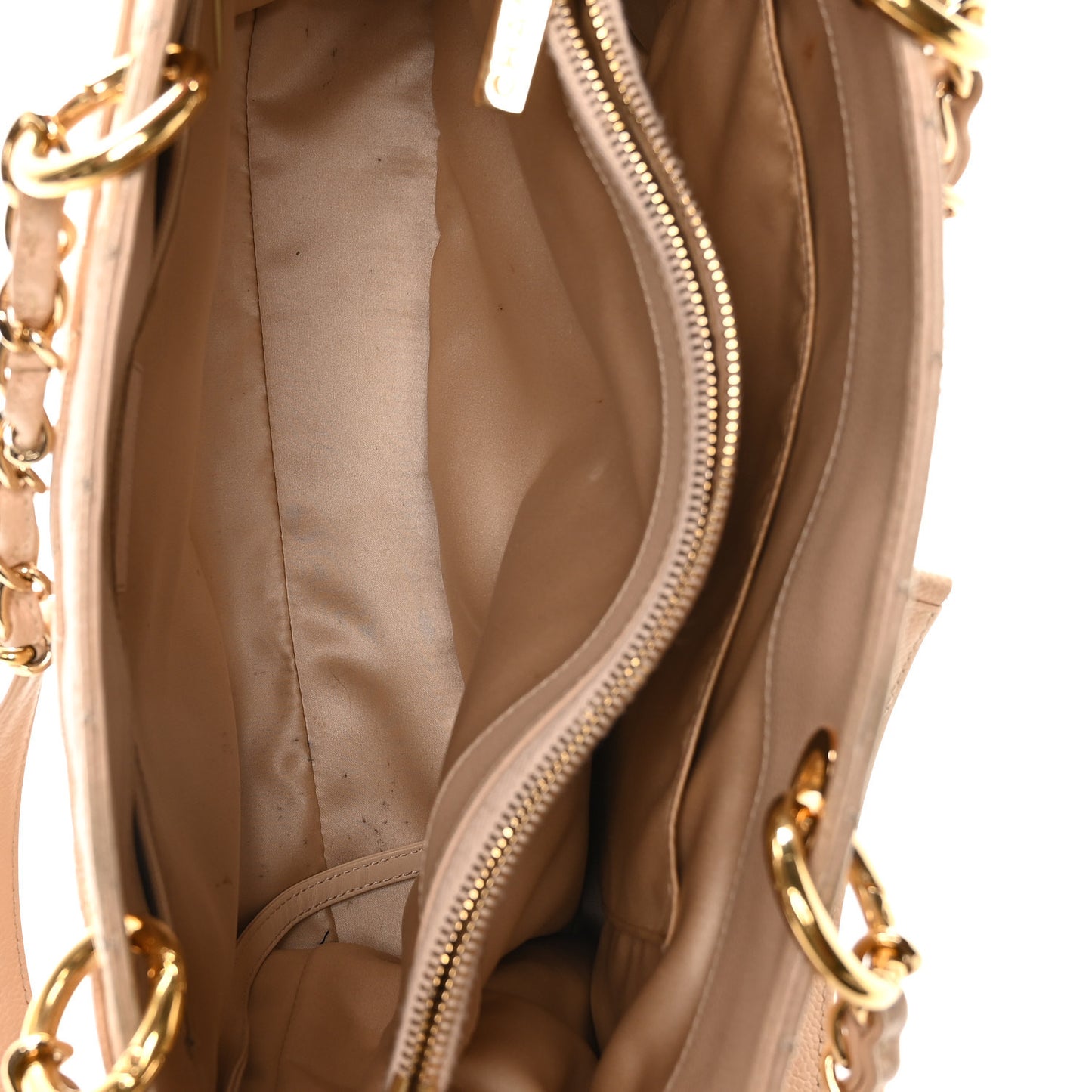 Caviar Quilted Grand Shopping Tote GST Beige Clair