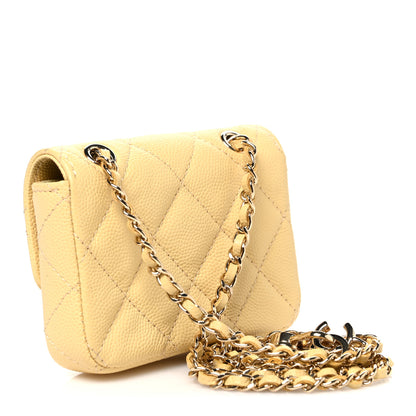 Chanel Caviar Quilted Mini Chain Belt Bag Light Yellow 3 of 12