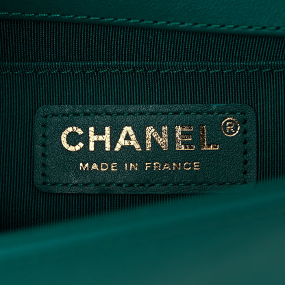 Chanel Calfskin Chevron Quilted Small Boy Flap Green 6 of 12