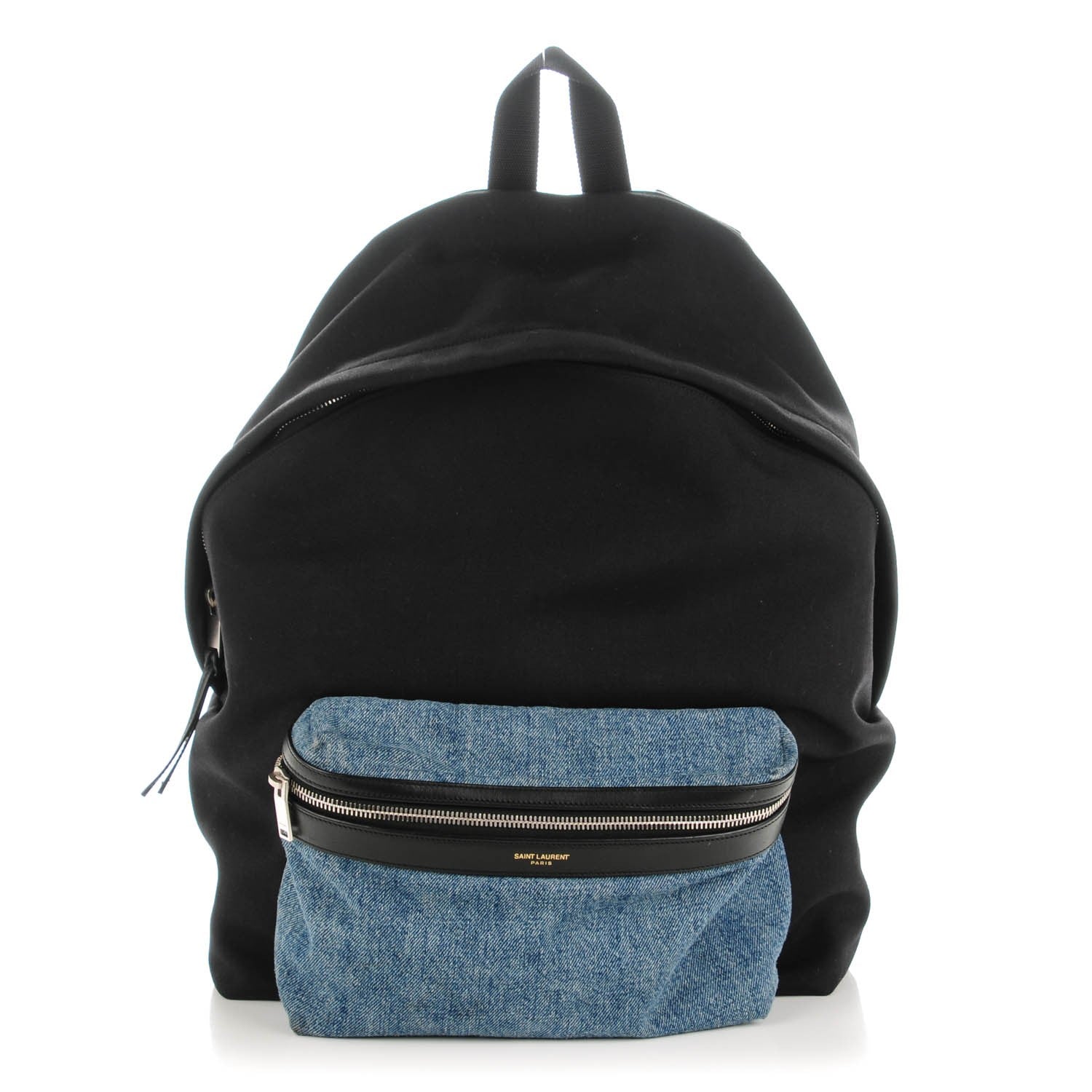 Saint Laurent Nylon Denim Classic Hunting Backpack Black Light Blue 1 of 7