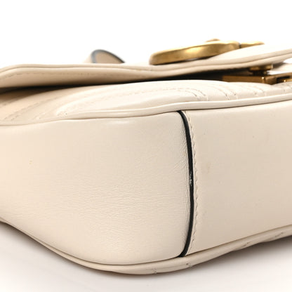 Gucci Calfskin Matelasse Mini GG Marmont Shoulder Bag White 9 of 10