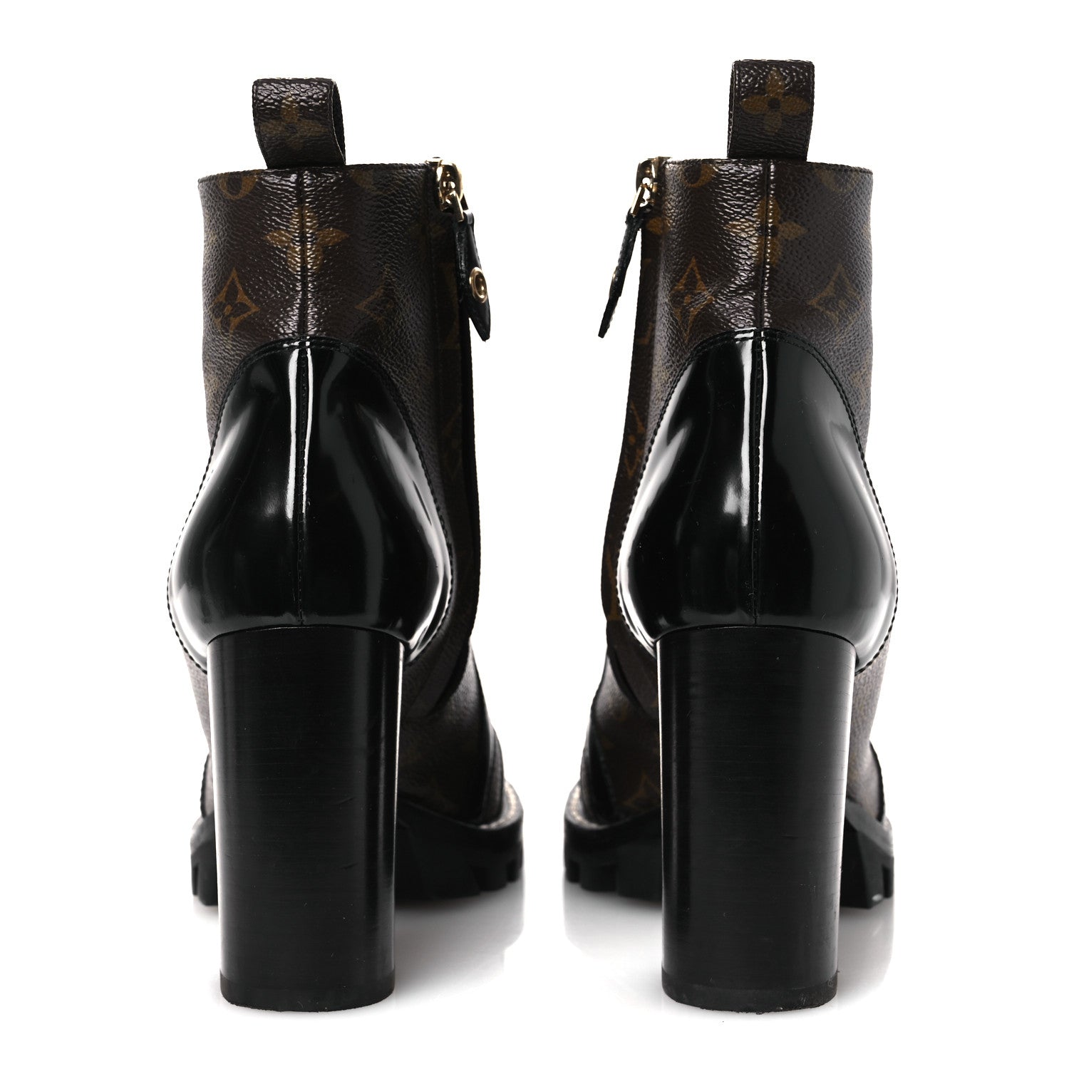 Louis Vuitton Patent Calfskin Monogram Star Trail Ankle Boots 40 Black 6 of 12