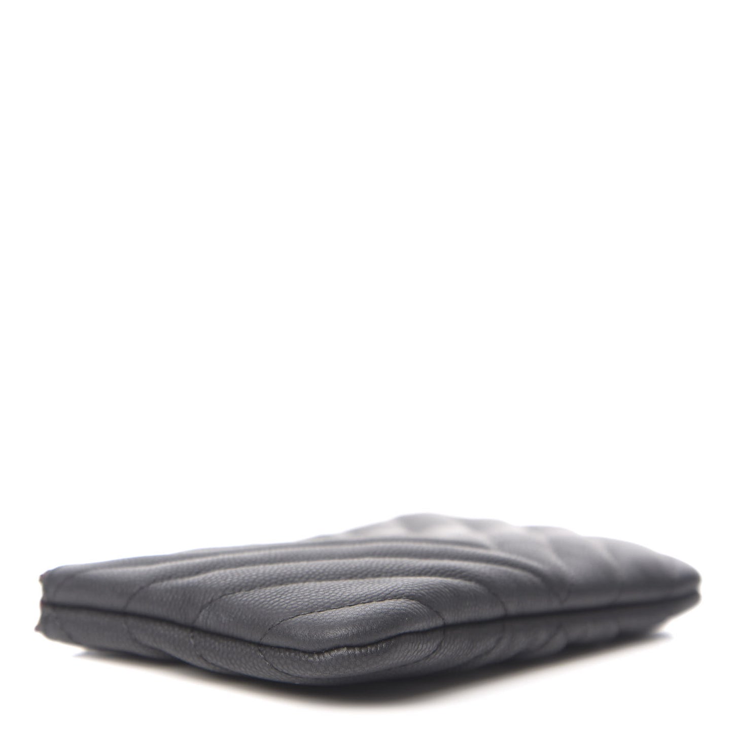 Caviar Chevron Quilted Small Cosmetic Case Black