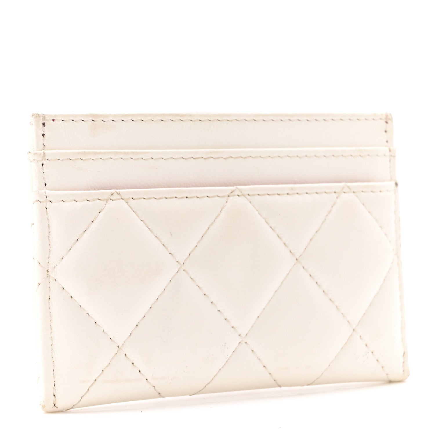 Chanel Lambskin Plexiglass Quilted Coco Love Card Holder White 3 of 10