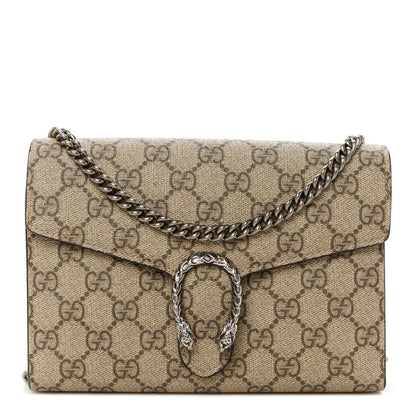 Gucci GG Supreme Monogram Mini Dionysus Chain Wallet Beige Taupe 1 of 10