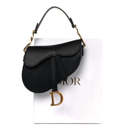 Christian Dior Grained Calfskin Mini Saddle Bag Black 10 of 10