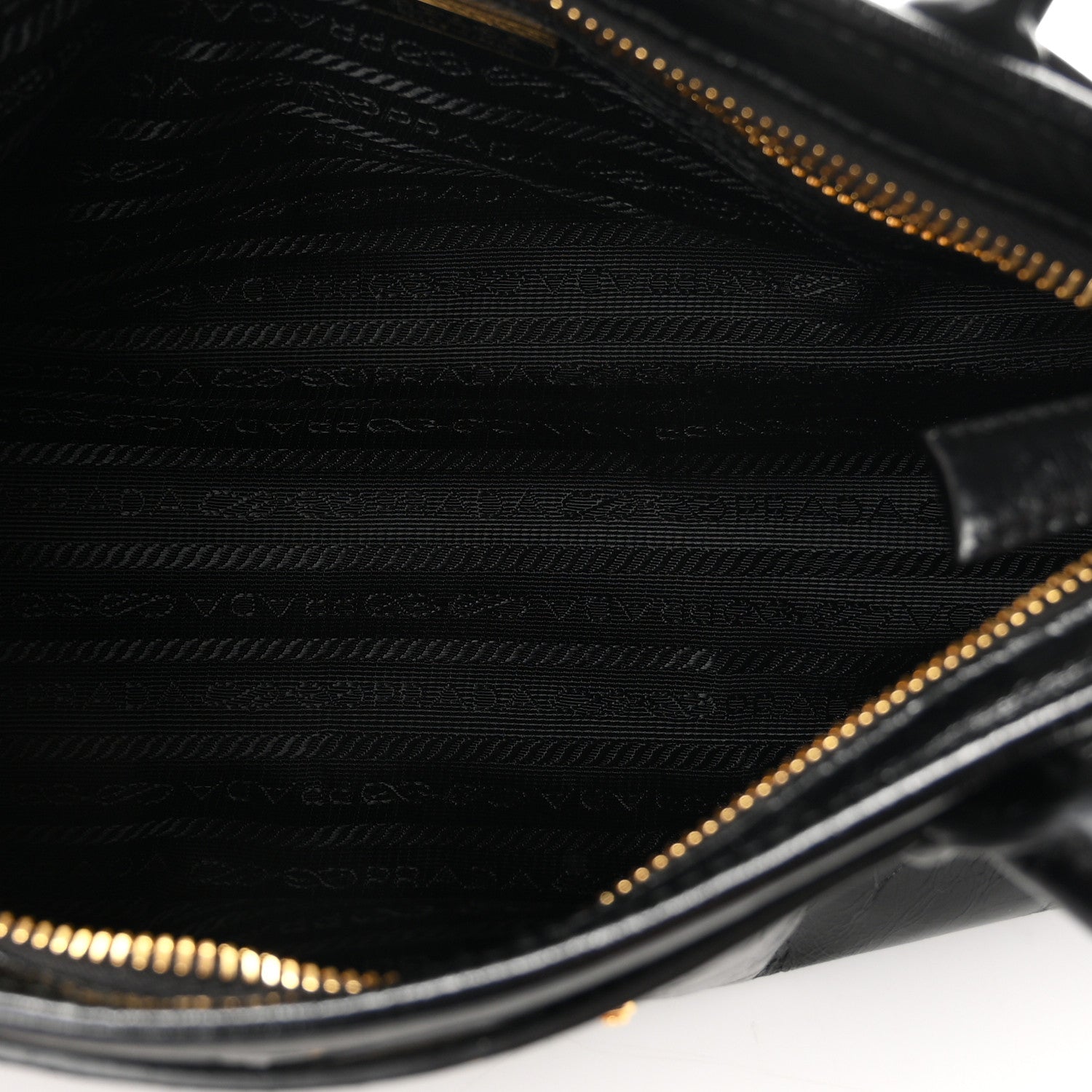Prada Glossy Calfskin Triangle Medium Bonnie Shoulder Bag Black 5 of 10