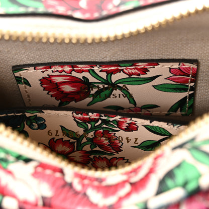 Gucci Calfskin Matelasse Diagonal Brit Roses Print Mini Interlocking G Heart Shoulder Bag  White Multicolor 7 of 10