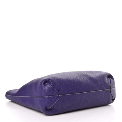 Hermes Taurillon Clemence Double Sens 36 Reversible Tote Iris Bleu De Malte 7 of 20