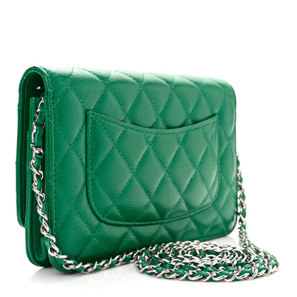 Chanel Caviar Quilted Wallet On Chain WOC Green 2 of 12