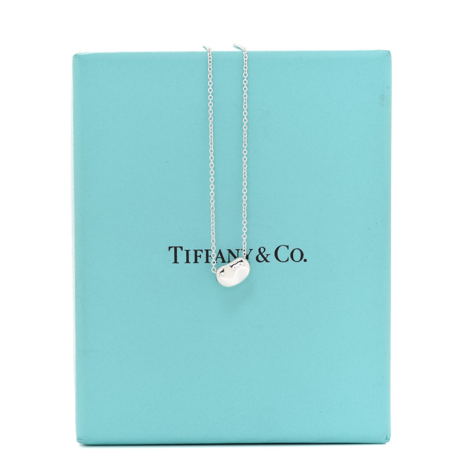 Tiffany Sterling Silver 9mm Elsa Peretti Bean Pendant Necklace 7 of 7