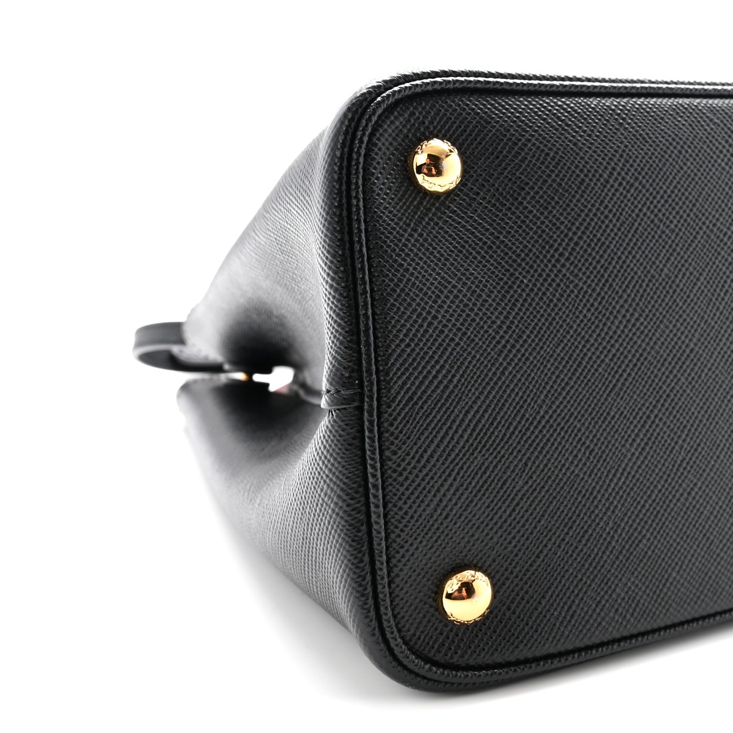 Prada Saffiano Cuir Medium Double Bag Black Fuoco 8 of 9