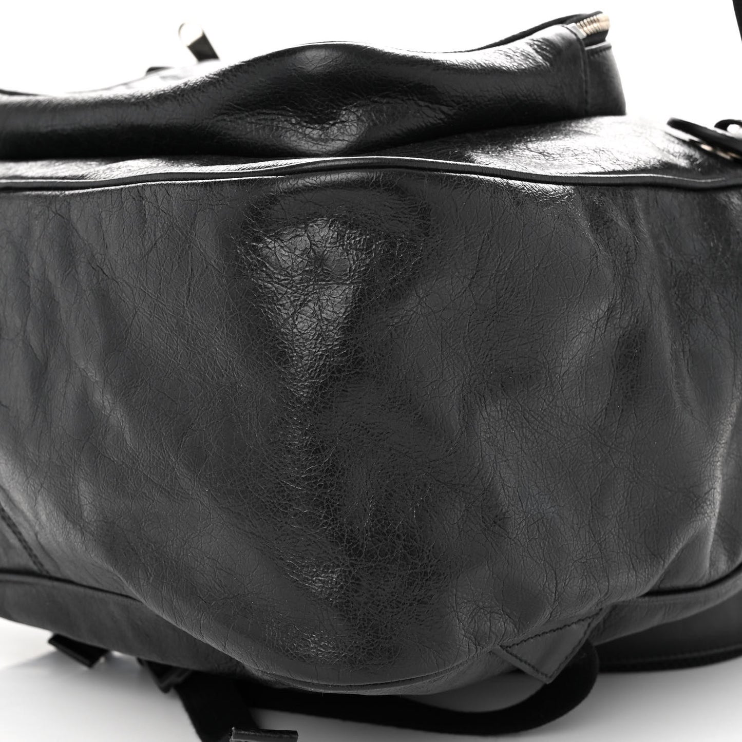 Fluffy Calfskin Mesh Nylon Medium Morpheus Double Buckle Backpack Black