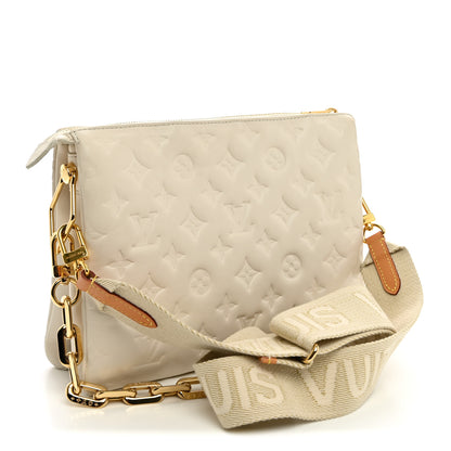 Louis Vuitton Lambskin Embossed Monogram Coussin PM Beige Cream 3 of 10