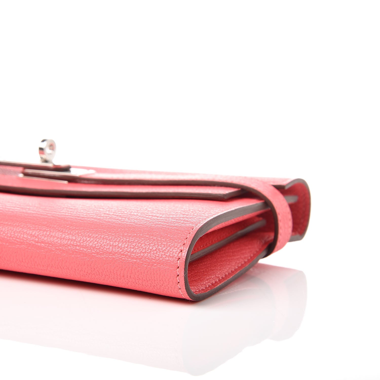 Hermes Chevre Mysore Kelly Longue Wallet Rose Lipstick 6 of 13
