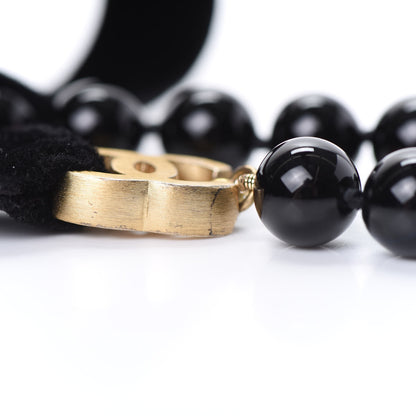 Chanel Beaded CC Long Necklace Gold Black 4 of 4