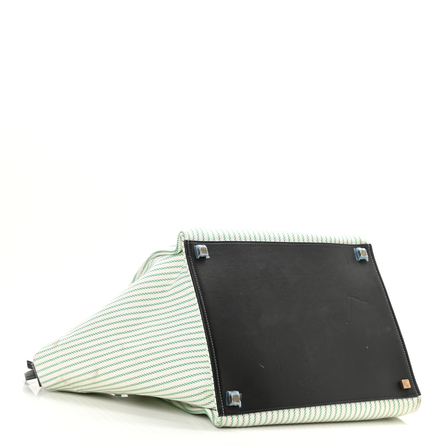 Cotton Canvas Striped Medium Phantom Luggage White Green