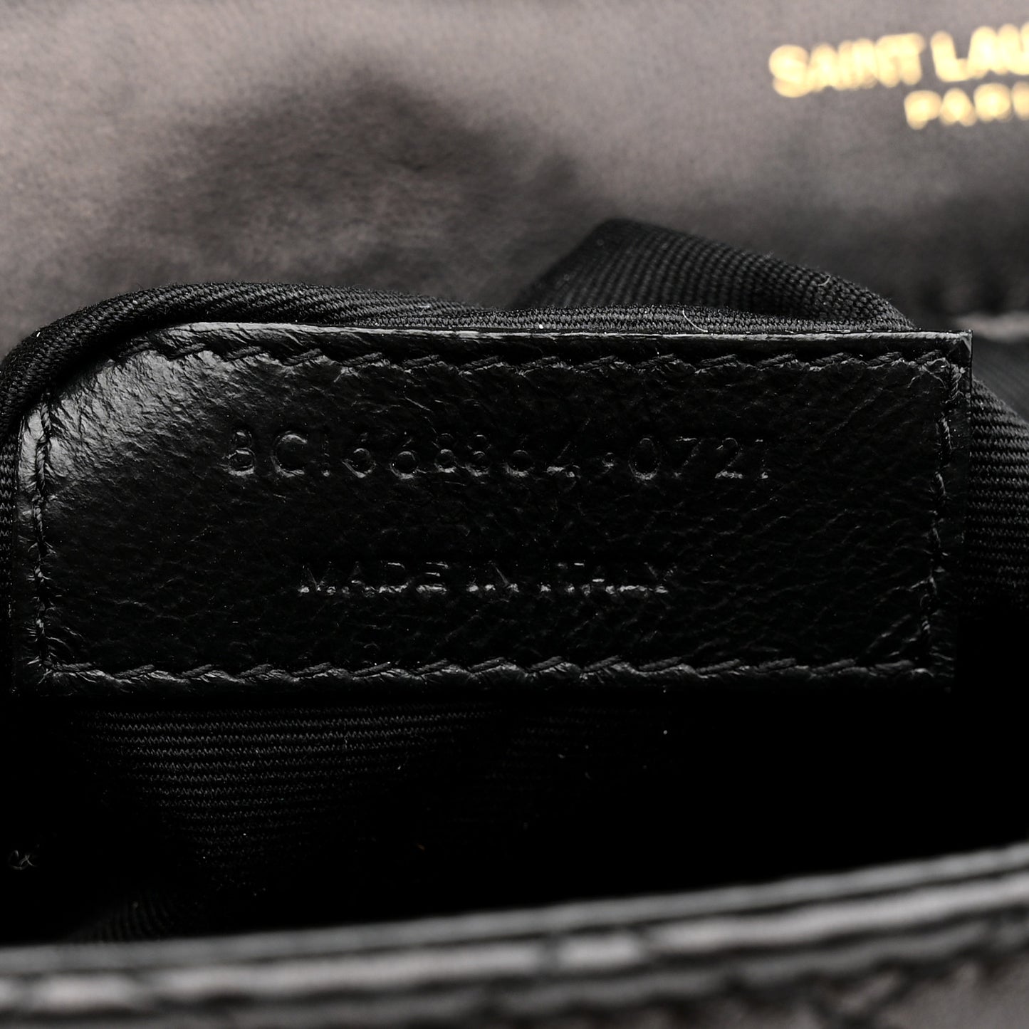 Lambskin Quilted Monogram Gaby Chain Bag Black