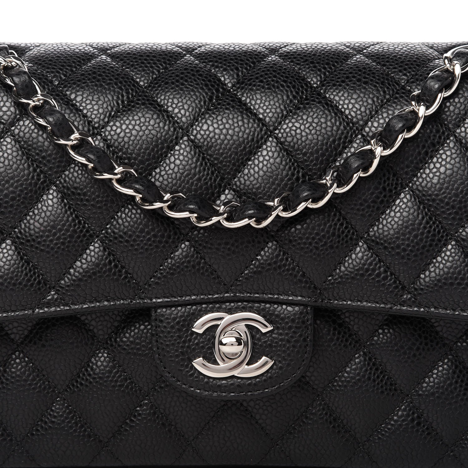 Chanel Caviar Quilted Medium Double Flap Black 10 of 11