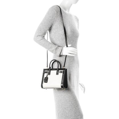 Saint Laurent Calfskin Bi-Color Nano Sac De Jour Porcellana Black 2 of 5