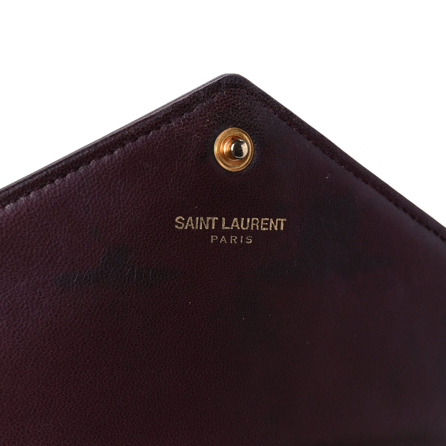 Calfskin Matelasse Chevron Monogram Envelope Chain Wallet Rouge Legion