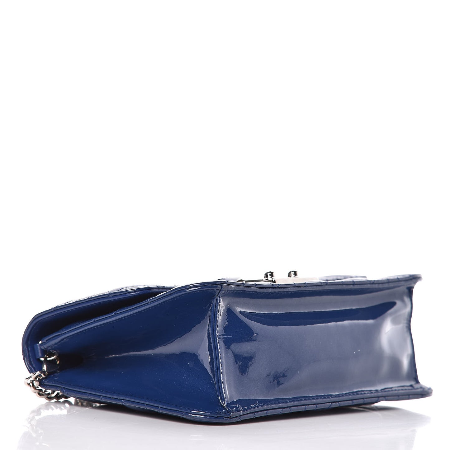 Patent Cannage Miss Dior Promenade Pouch Blue