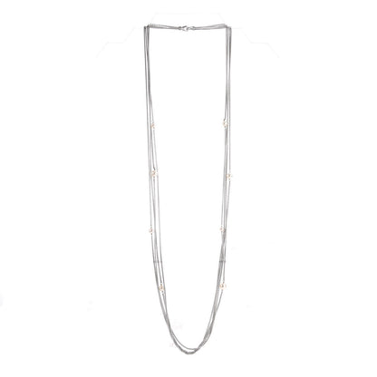 David Yurman Sterling Silver Pearl Box Chain Four Strand Necklace 3 of 6