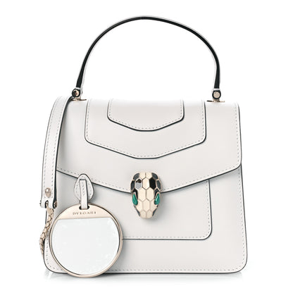 Bulgari Calfskin Serpenti Forever Top Handle White 1 of 8