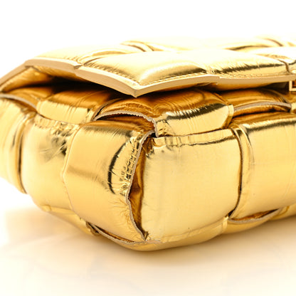 Bottega Veneta Mirror Lambskin Maxi Intreccio Padded Cassette Crossbody Bag Gold 9 of 12