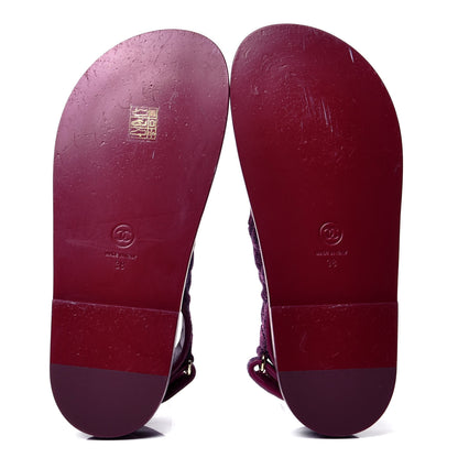 Chanel Velvet Velcro Dad Sandals 38 Pink 5 of 6