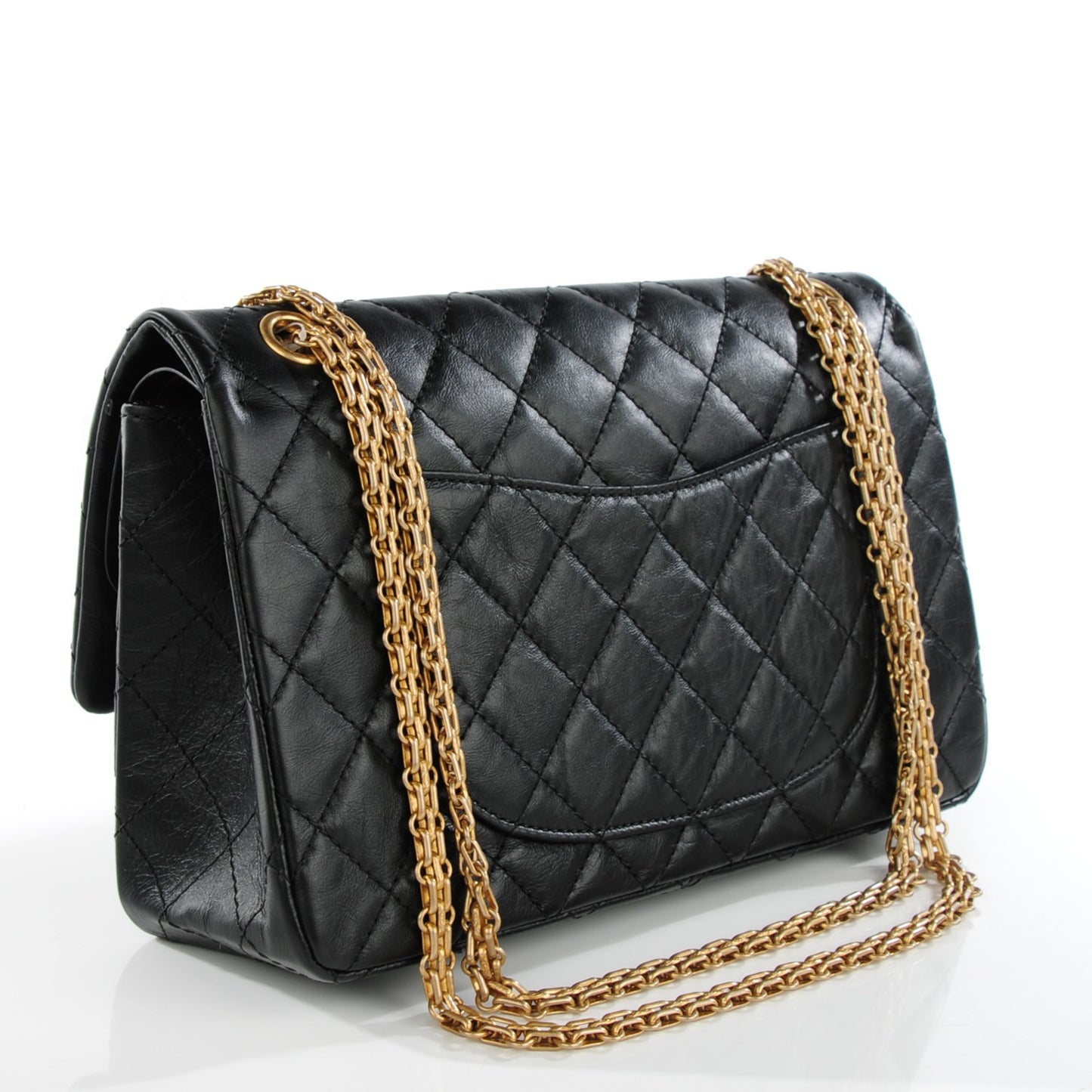 Aged Calfskin Quilted 2.55 Reissue 226 Flap Black