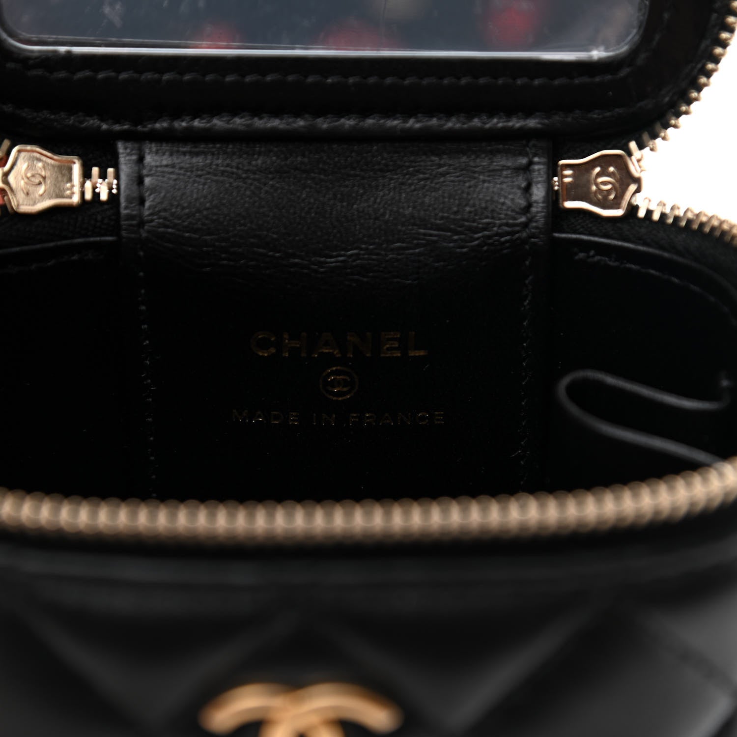 Chanel Lambskin Quilted Metal Mini Top Handle Vanity Case With Chain Black 6 of 11