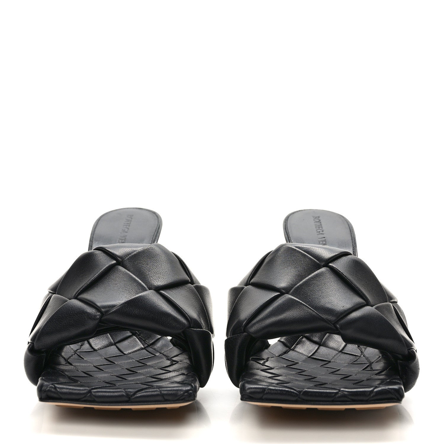 Bottega Veneta Nappa Maxi Intrecciato Lido Mule Sandals 37.5 Black 2 of 8