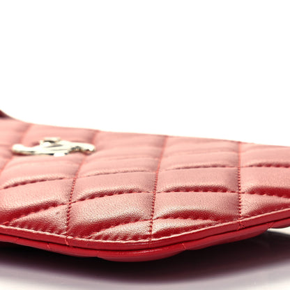 Chanel Lambskin Quilted Clutch With Chain Red 10 of 11