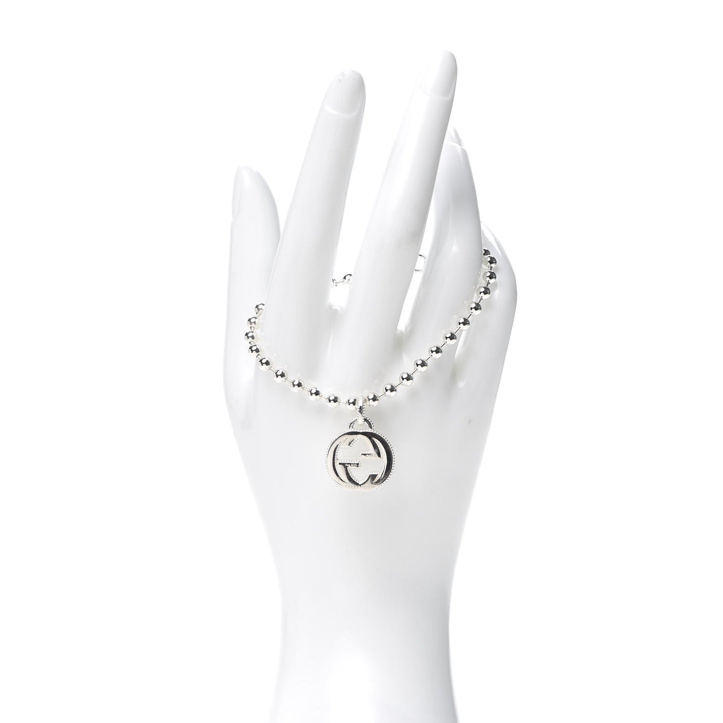 Sterling Silver Interlocking GG Charm Bracelet
