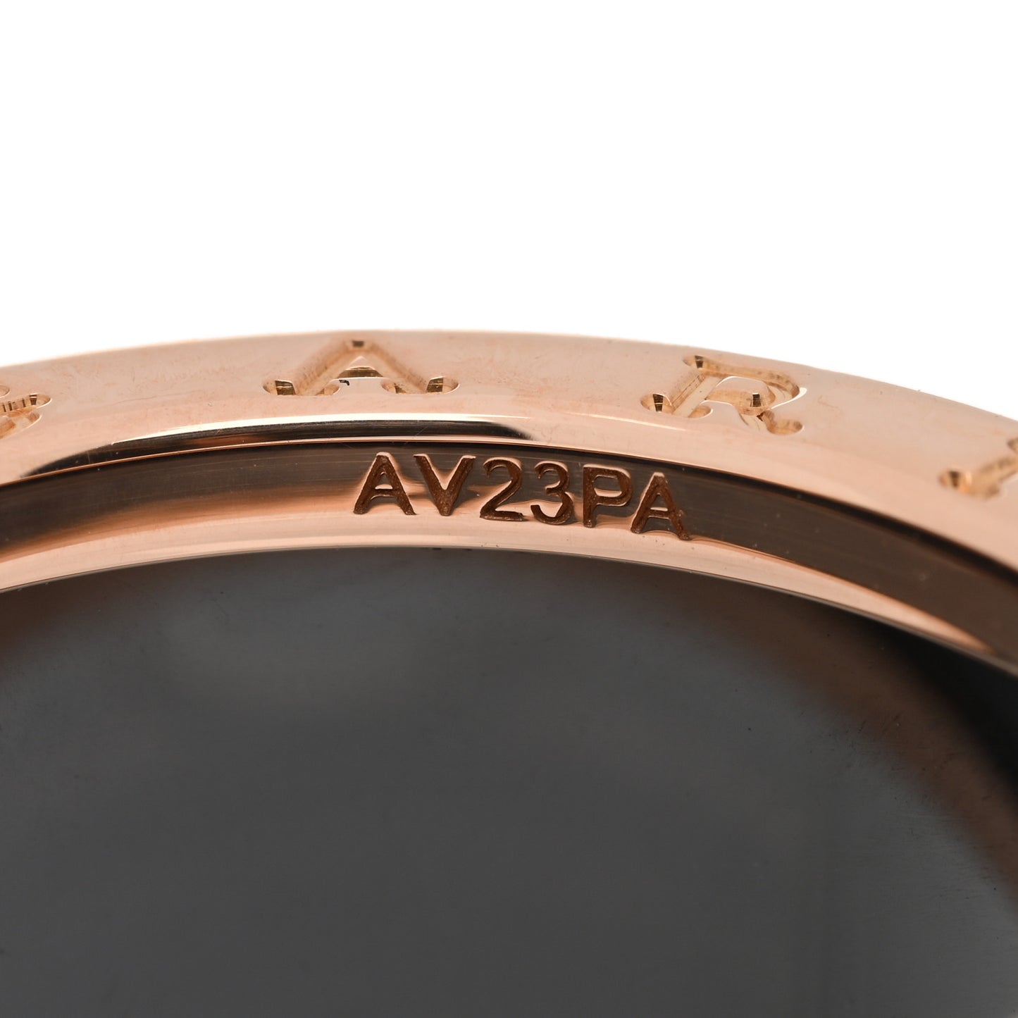 18K Rose Gold Black Ceramic B.Zero1 Four-Band Ring 58 8.5