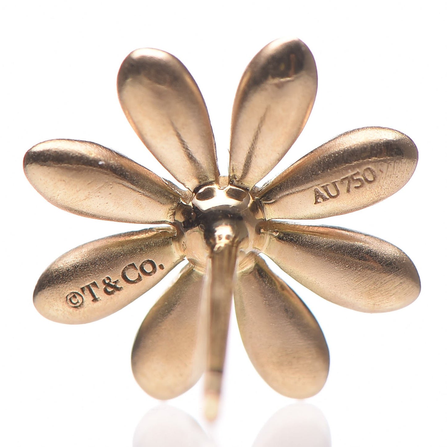 18K Yellow Gold Diamond Flower Earrings