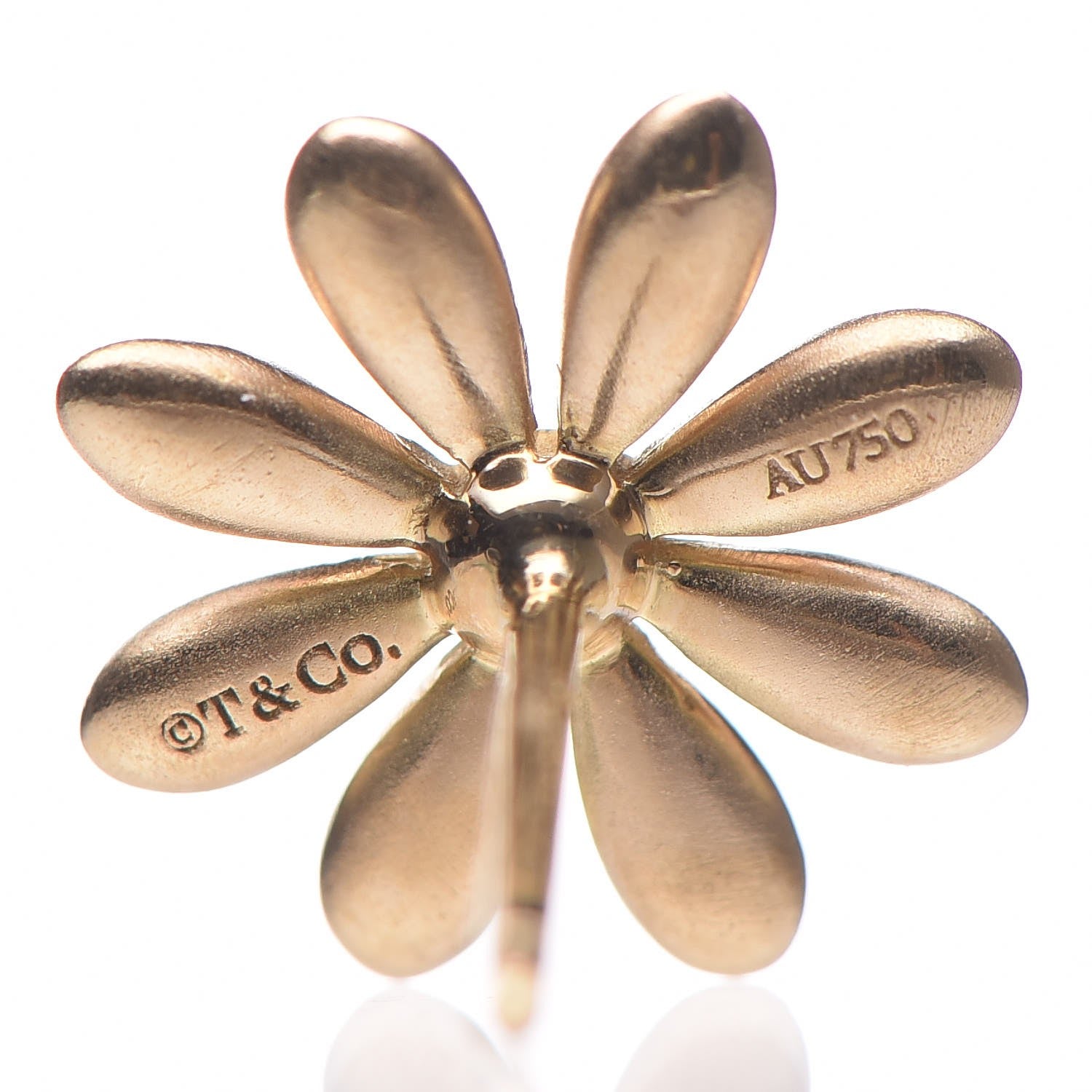 Tiffany 18K Yellow Gold Diamond Flower Earrings 4 of 4