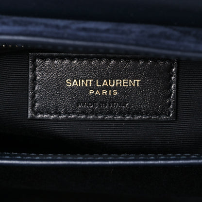 Saint Laurent Suede Toy Loulou Shoulder Bag Deep Marine 6 of 14