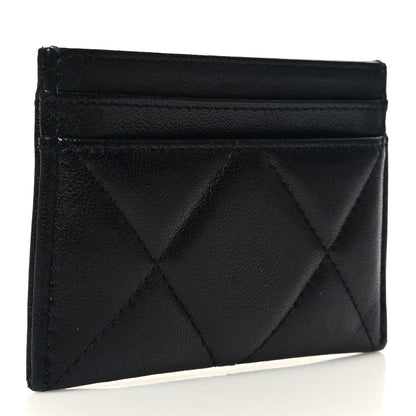 Chanel Lambskin Quilted Chanel 19 Card Holder Black 3 of 9