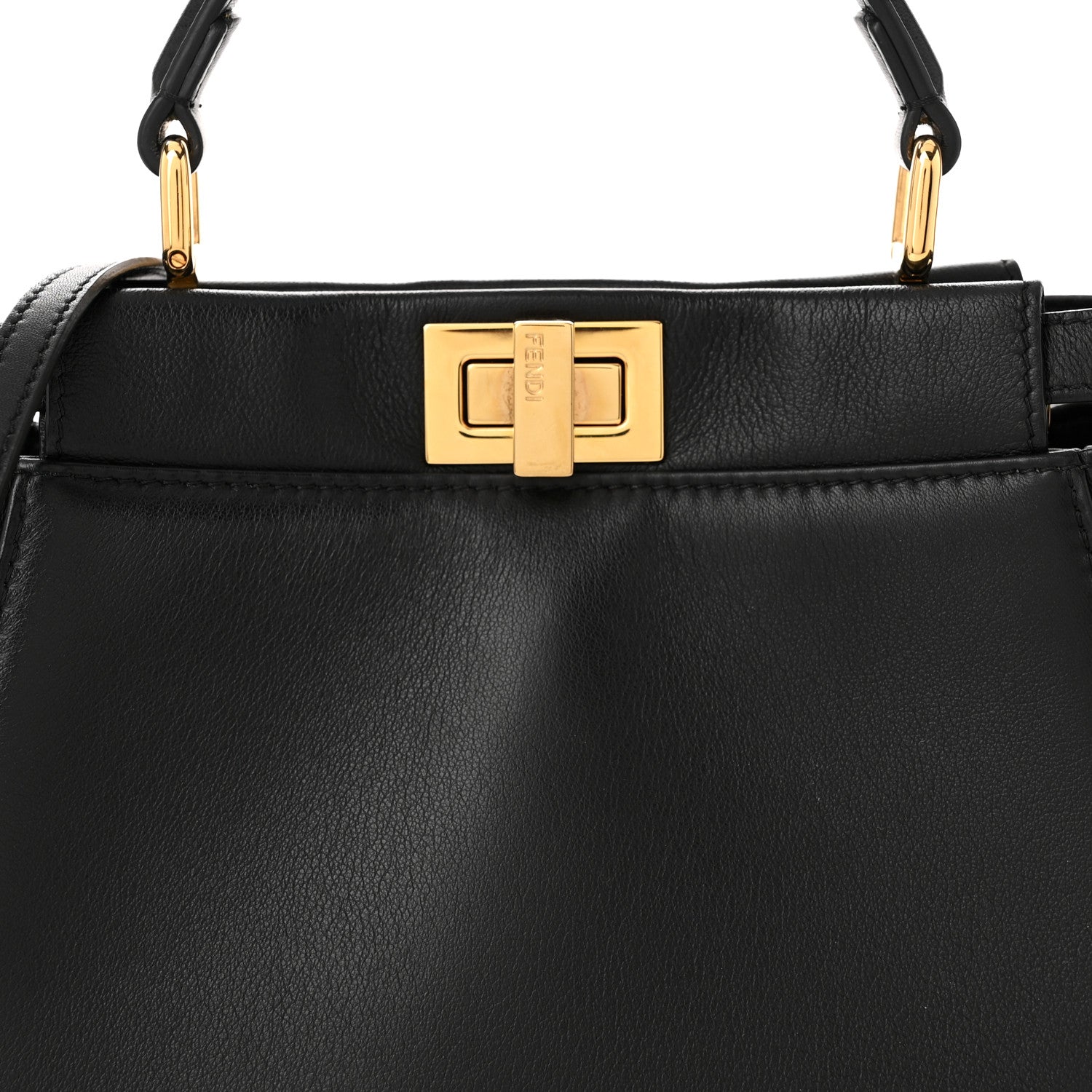 Fendi Nappa Mini Peekaboo Iconic Satchel Black 9 of 11