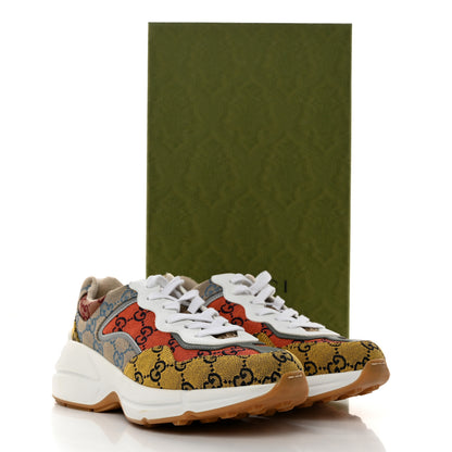 Gucci Monogram Multicolor Demetra Womens Rhyton Sneakers 38 Yellow Blue Great White Tabasco 8 of 8
