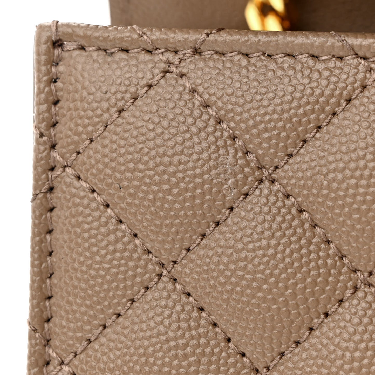 Grain De Poudre Textured Mixed Matelasse Triquilt Small Monogram Satchel Taupe