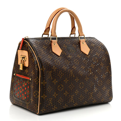 Louis Vuitton Monogram Perforated Speedy 30 Orange 3 of 9