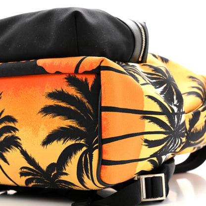 Saint Laurent Nylon Palm Tree Sunset Print Hunting Backpack Red Yellow Black 10 of 13