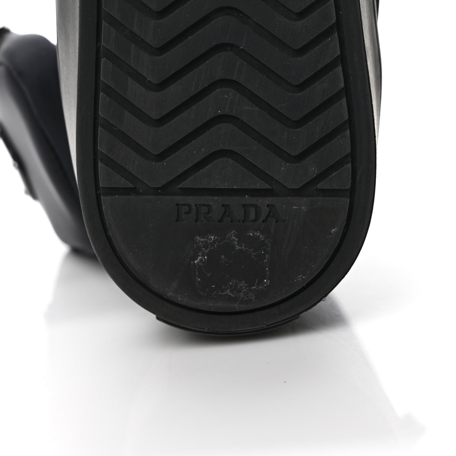 Prada Re-Nylon Gabardine Metal Triangle Logo Mens Wheel Pouch Pocket High Top Sneakers 7.5 Black 6 of 9