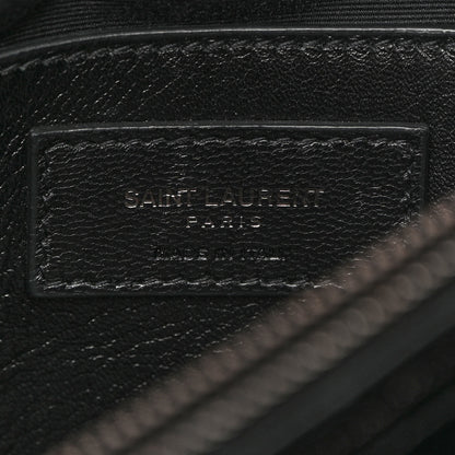 Saint Laurent Sheepskin Matelasse Chevron Monogram Large College Satchel Black 7 of 9